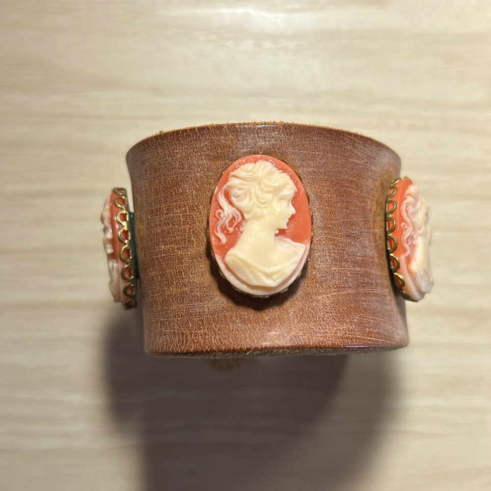 Vintage leather cuff bracelet